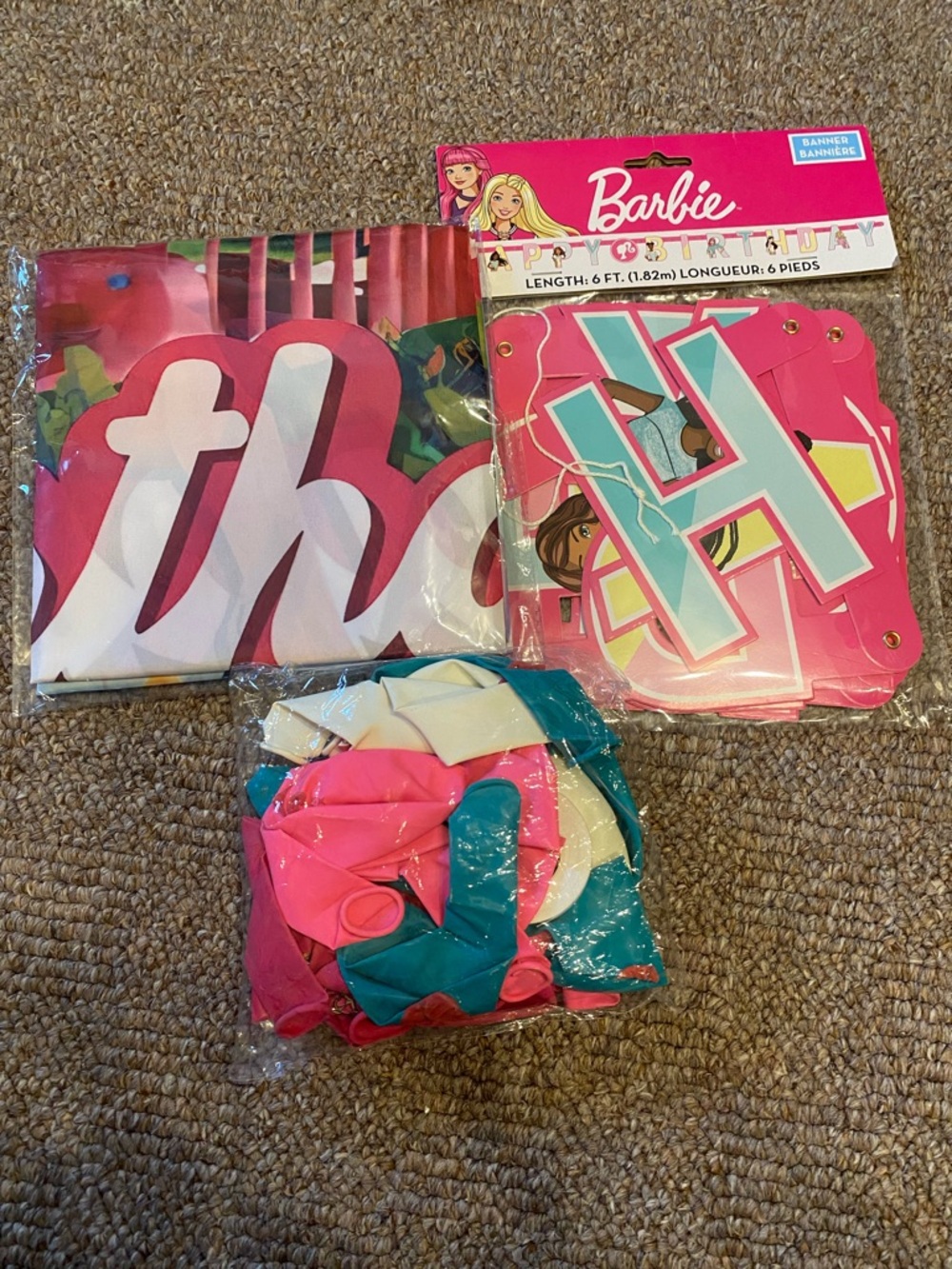 Barbie Birthday Decorations- Backdrop, Banner, Balloons